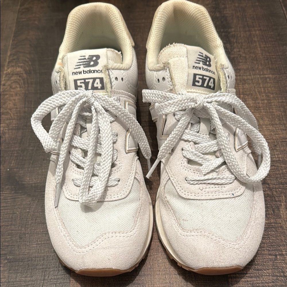 New Balance 574 Cream Sneakers